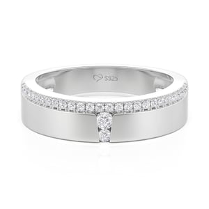 Jeulia Elegance Women's Wedding Ring Sterling Silver