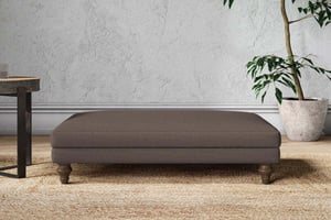 nkuku Marri Large Dining Footstool | Make To Order | Recycled Cotton Mocha | No Colour