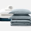 QE Home 7-Piece Move-In Bedroom Starter Bundle - Teal, GOTS Certified, White, Twin XL