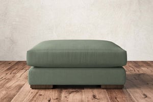 nkuku Guddu Large Dining Footstool | Make To Order | Brera Linen Jade | No Colour