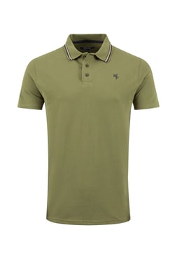 Weird Fish Dylan Organic Cotton Tipped Collar Polo Shirt Winter Green Size XL