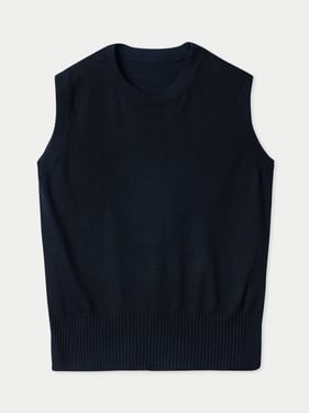 Women's Cashmere Silk Sleeveless Top - Luxury Layering Essential - XL / Black / WK0973-7018