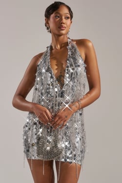 AKIRA Late Night At The Disco Sequin Mini Dress | Size 1X