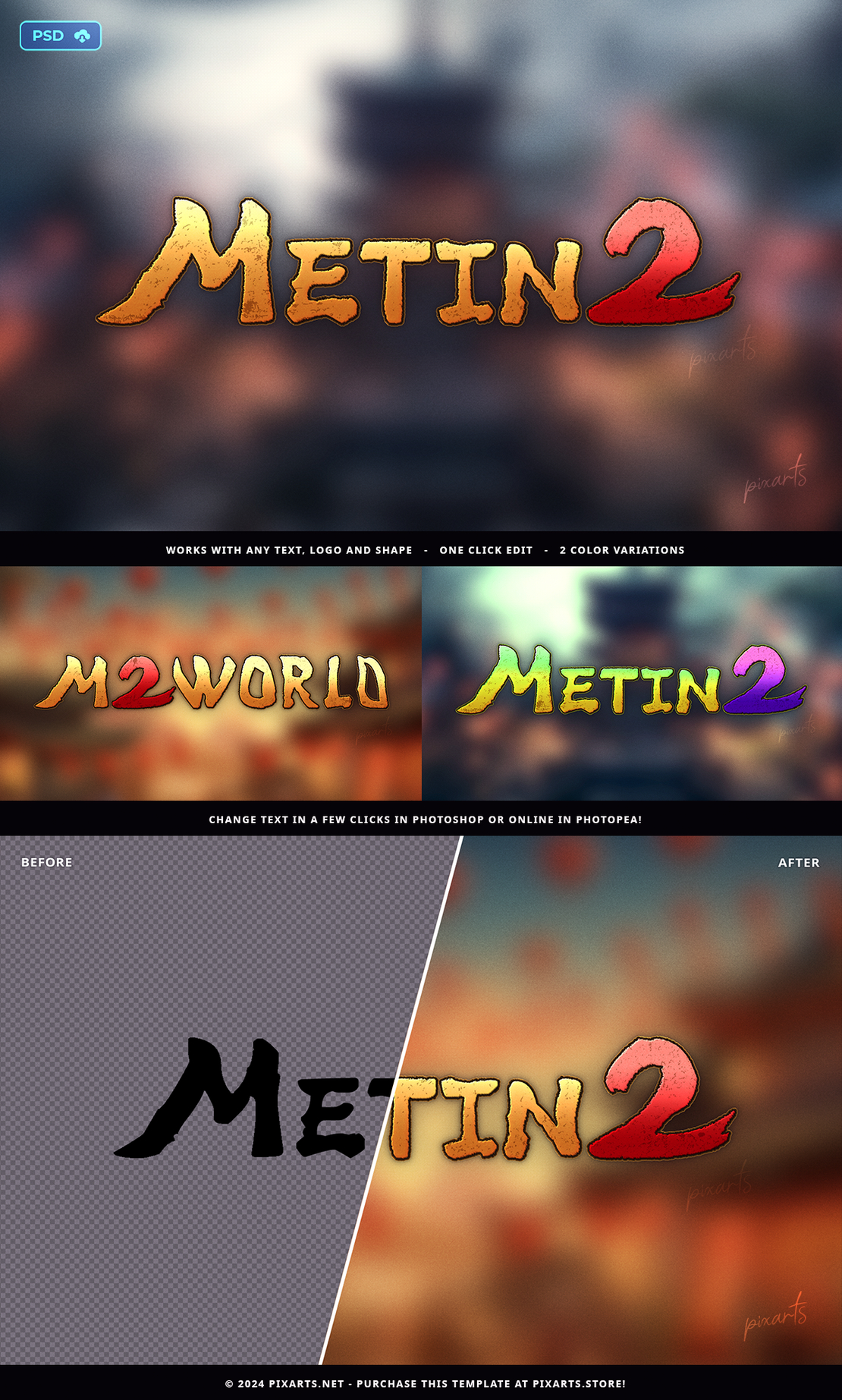 Metin2 - Oriental Game Logo Psd Text Effect