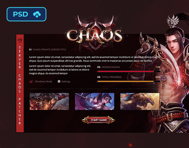 Chaos Fantasy Metin2 Game Patcher – Editable PSD Template