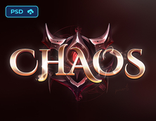 Chaos Fantasy MMORPG Game Logo - Editable PSD Template