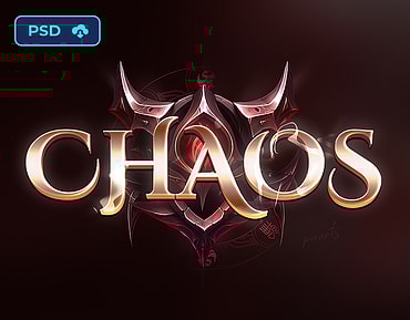 Chaos Fantasy MMORPG Game Logo - Editable PSD Template