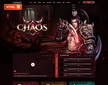 Chaos MMORPG Metin2 Game Website HTML Template for Private Server - Instant Download