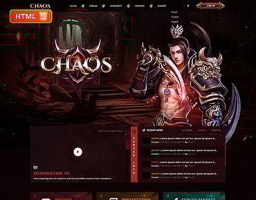Chaos MMORPG Metin2 Game Website HTML Template for Private Server - Instant Download