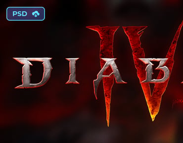 Diablo 4 - Fantasy Game Logo Psd Text Effect