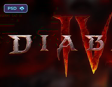 Diablo 4 - Fantasy Game Logo Psd Text Effect
