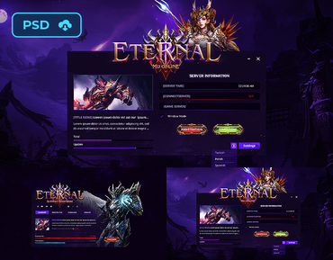 Eternal Fantasy Metin2 & MU Online Game Patcher – Editable PSD Template