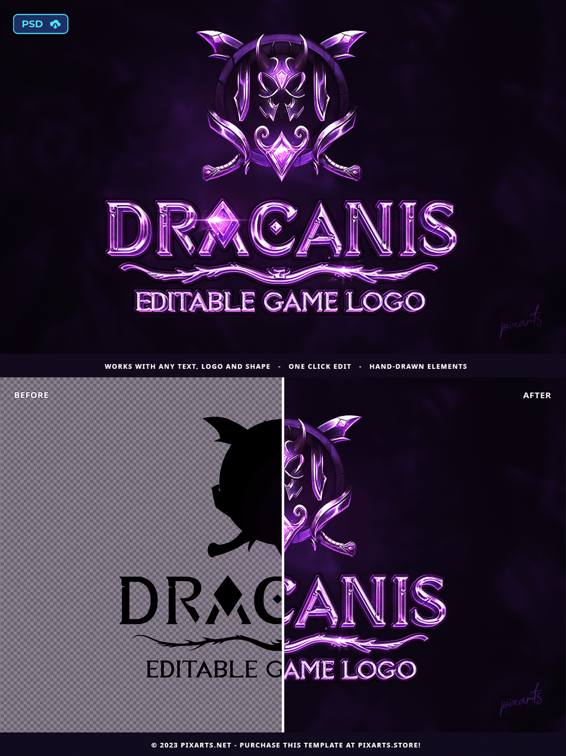 Fantasy Game Logo Template - (TCG) Dracanis