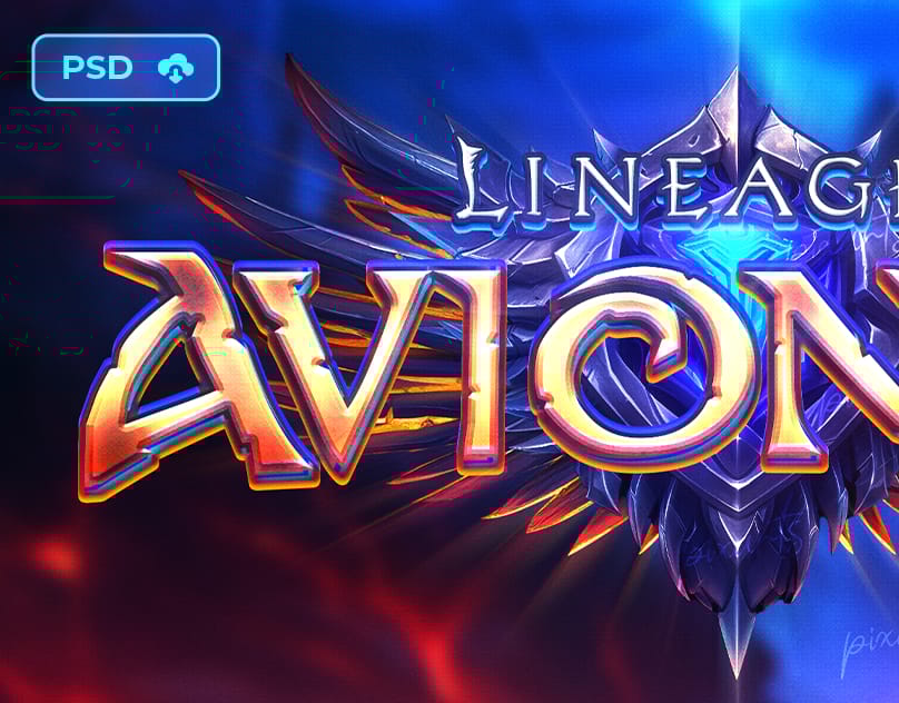 Fantasy Lineage 2 Game Logo Template - Avioner