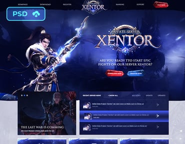 Metin2 Private Server Game Website Template - Xentor