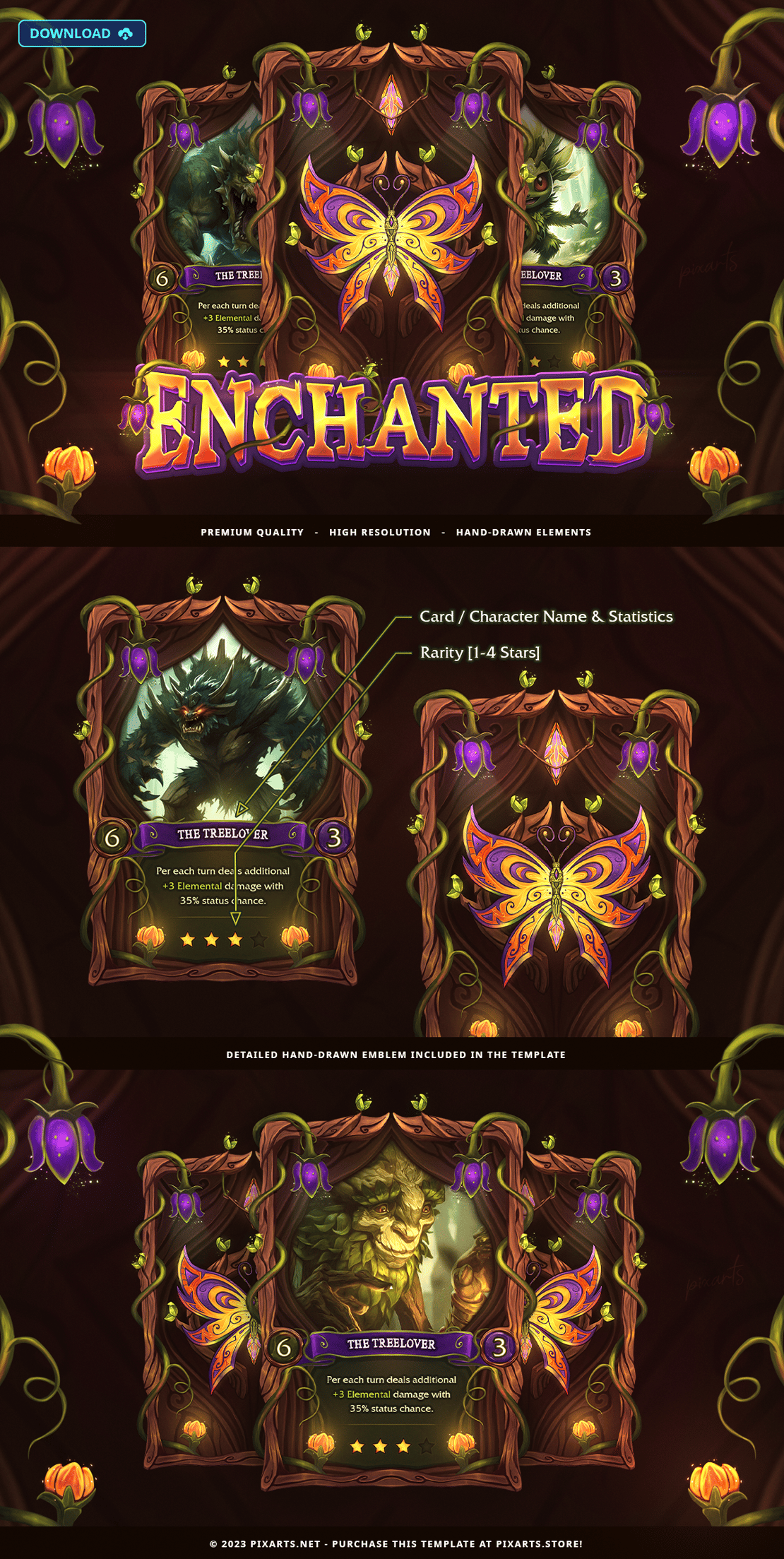 Fantasy Trading Card Game - TCG Template - Enchanted