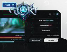 Game Patcher UI PSD Template - Mu Glory