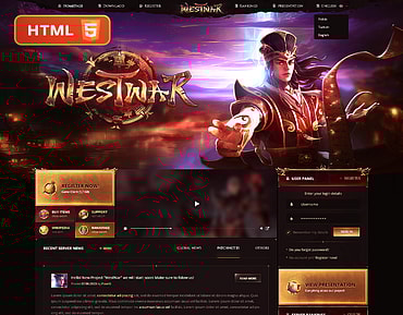 Metin2 Animated Website HTML Template - Westwar