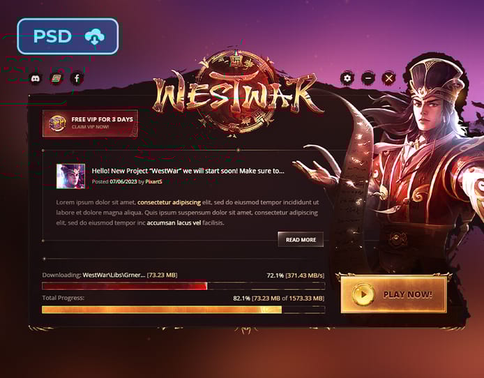 Metin2 Game Patcher PSD Template - Westwar