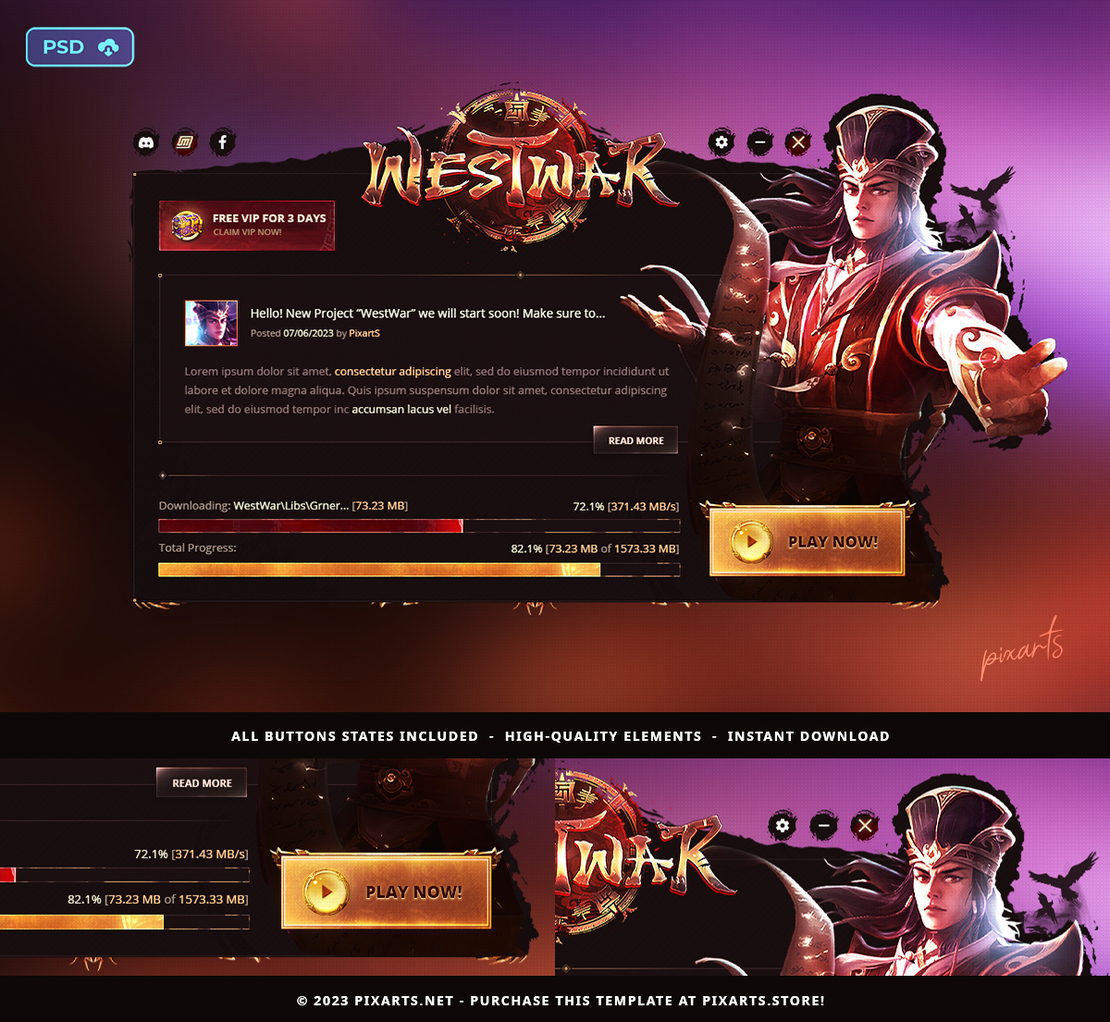 Metin2 Game Patcher PSD Template - Westwar