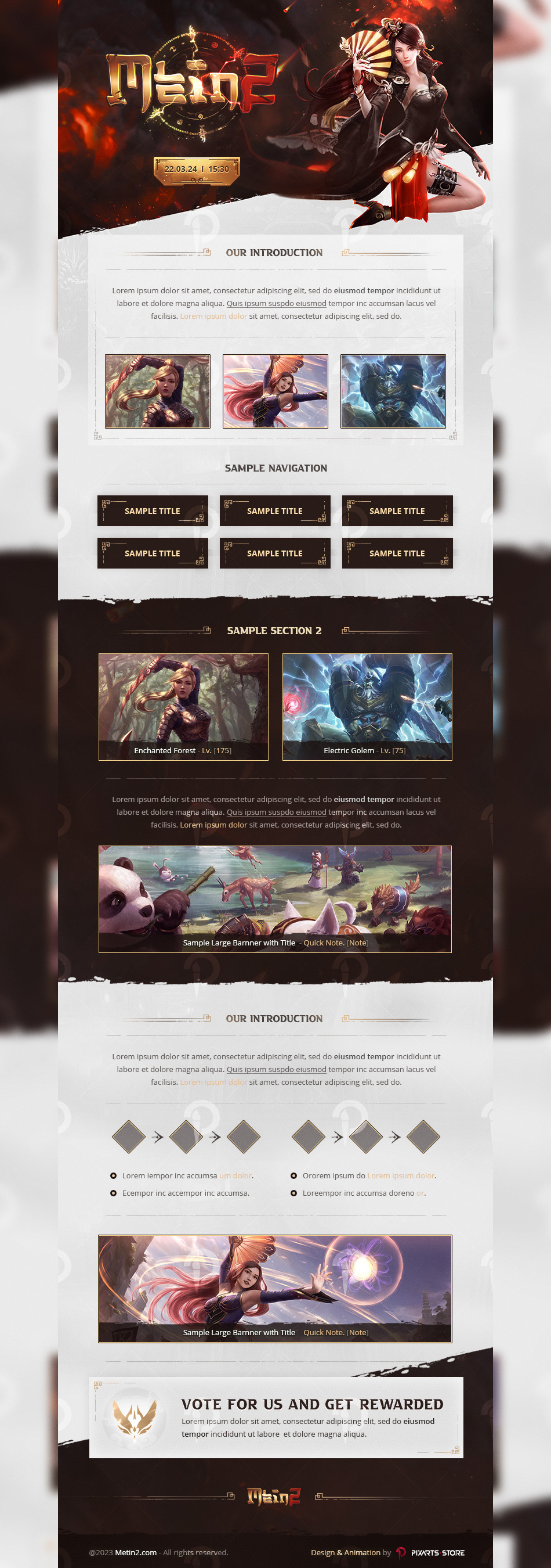 Metin2 Private Server Presentation PSD Template - M2World