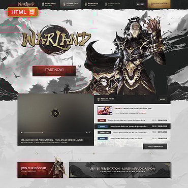 MMORPG Metin2 Game Website HTML Template for Private Server - WarLand - Instant Download