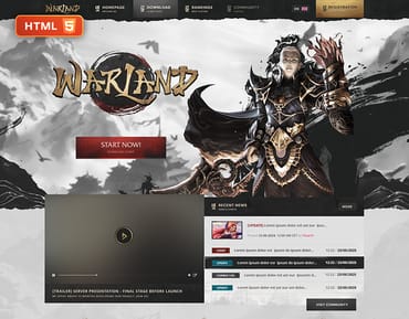 MMORPG Metin2 Game Website HTML Template for Private Server - WarLand - Instant Download
