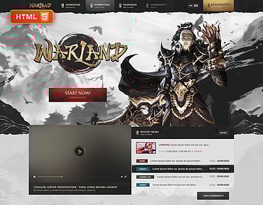 MMORPG Metin2 Game Website HTML Template for Private Server - WarLand - Instant Download