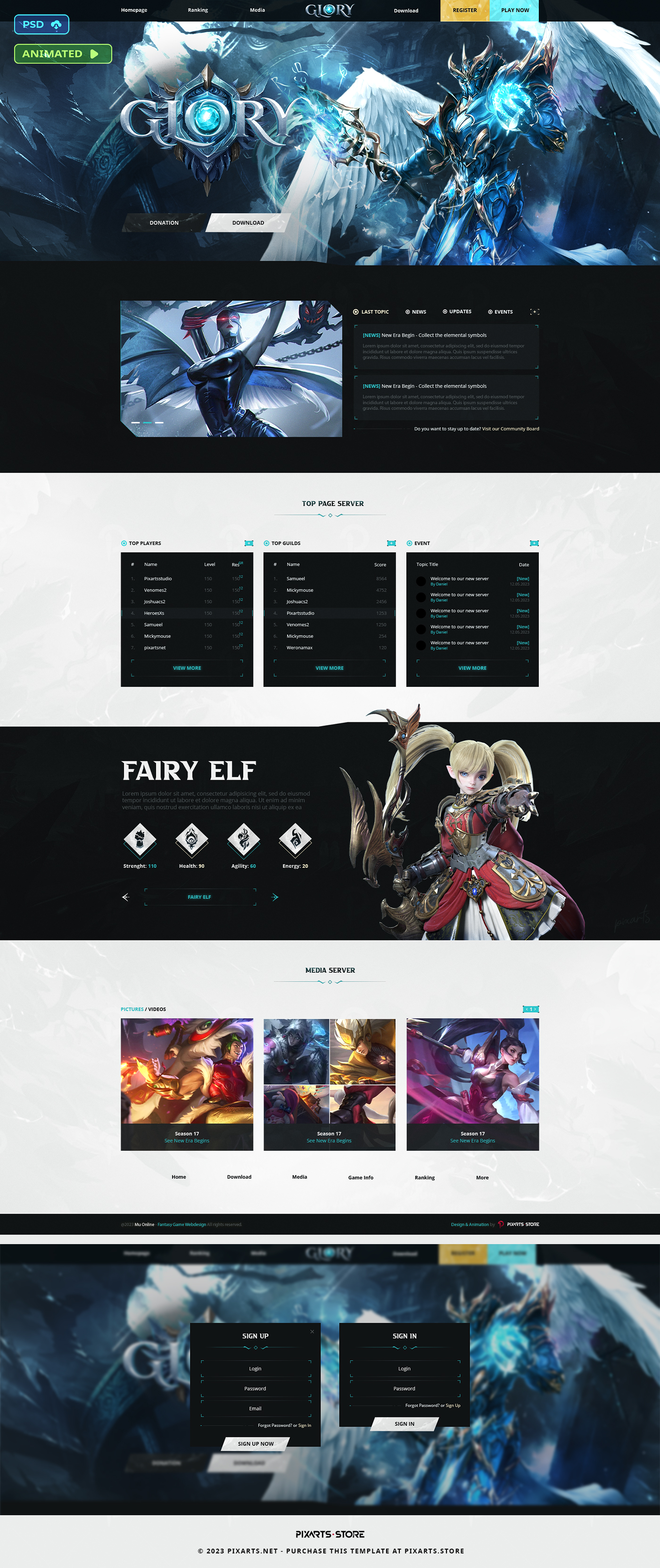 Mu Glory - Mmorpg Animated Game Website Template