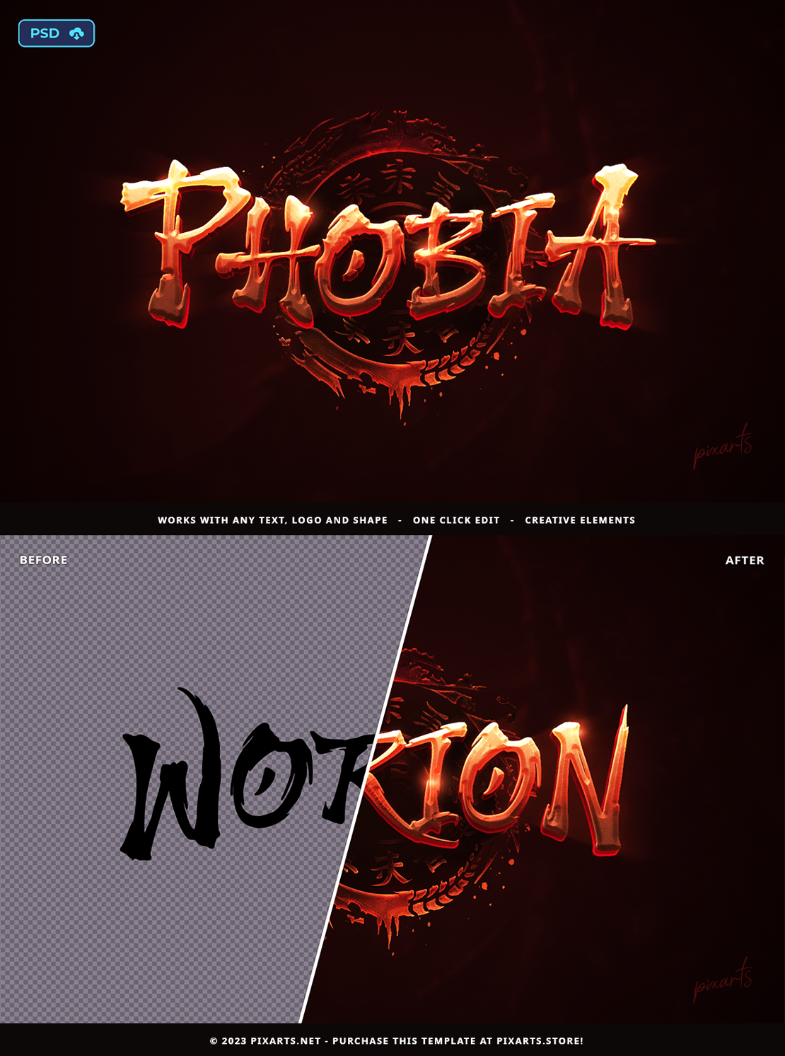 Phobia - Fantasy Game Logo PSD Template