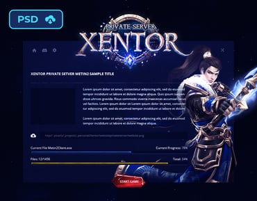 Private Server Game Patcher PSD Template - Xentor