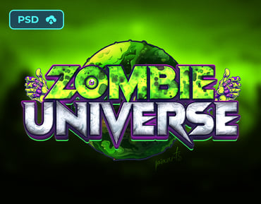 Zombie Roblox Logo Maker - Game Logo PSD Template