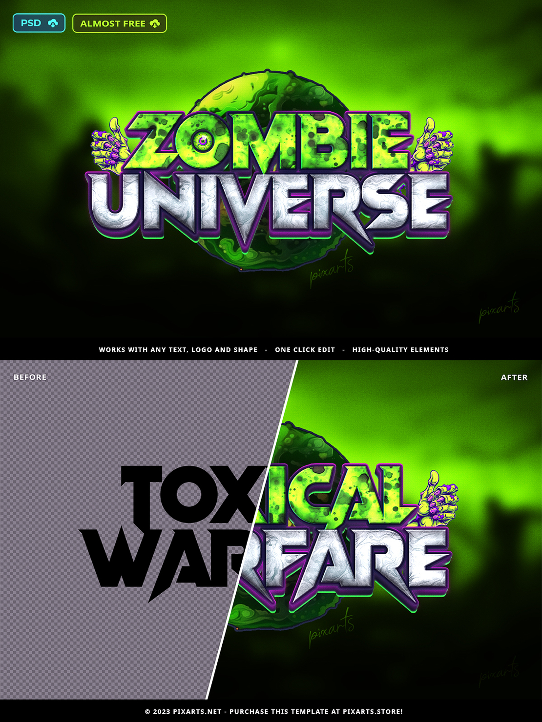 Zombie Roblox Logo Maker - Game Logo PSD Template