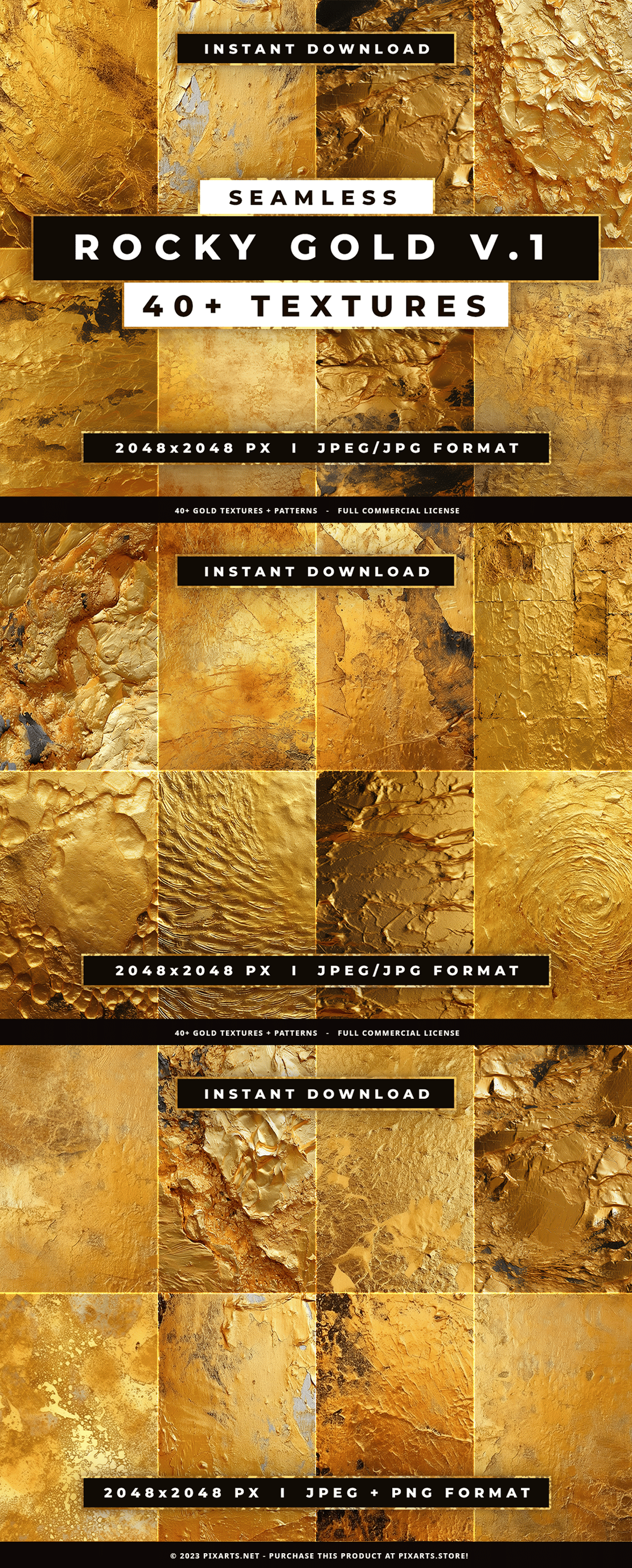 Rocky Gold - Seamless Textures & Patterns V.1
