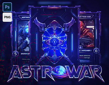 Trading Card Game (TCG) Template – Astrowar Sci-Fi Mecha Style Vol.1