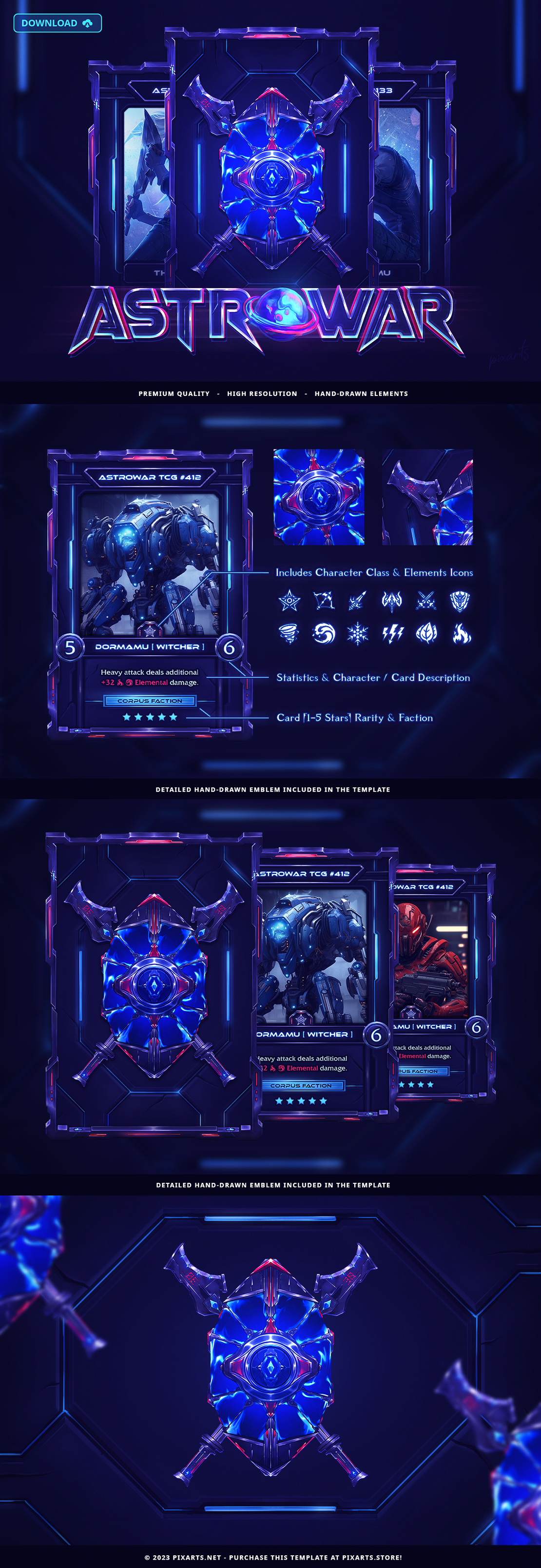 Sci-Fi Trading Card Game - TCG Template - Astrowar