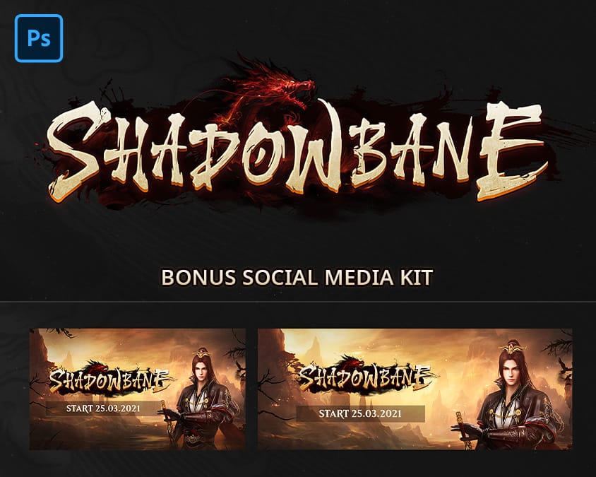 Shadowbane – Mmorpg Game Logo Template & Photoshop Text Effect (PSD)