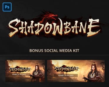 Shadowbane – Mmorpg Game Logo Template & Photoshop Text Effect (PSD)