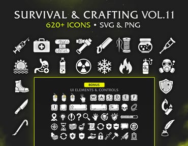 Survival & Post-Apo Game Icons MEGA PACK – 620+ Vectors (SVG & PNG) Vol.11