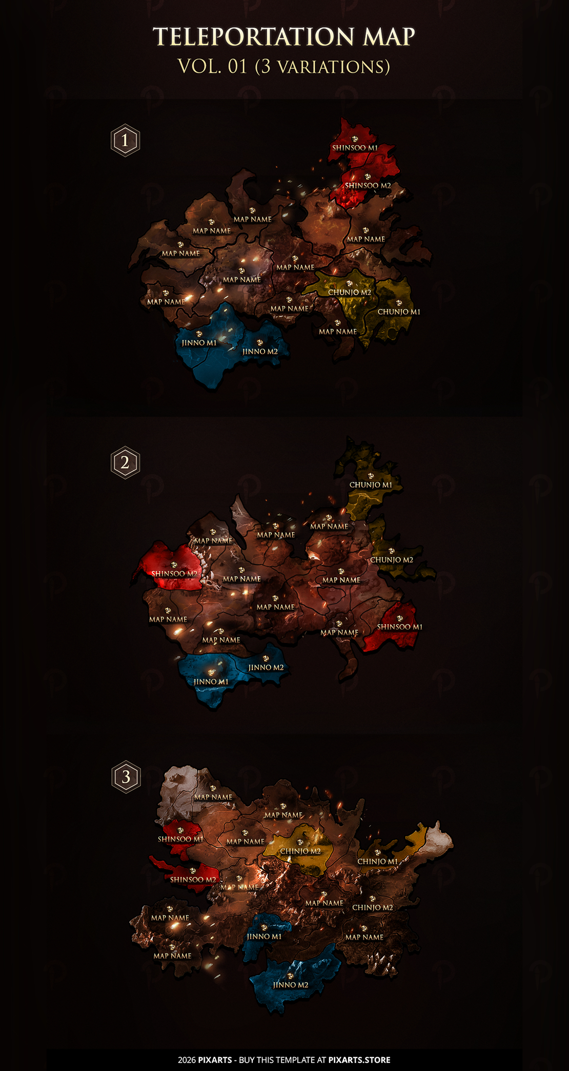 Teleportation Map Pack – Vol. 01 - Metin2 Editable PSD Template