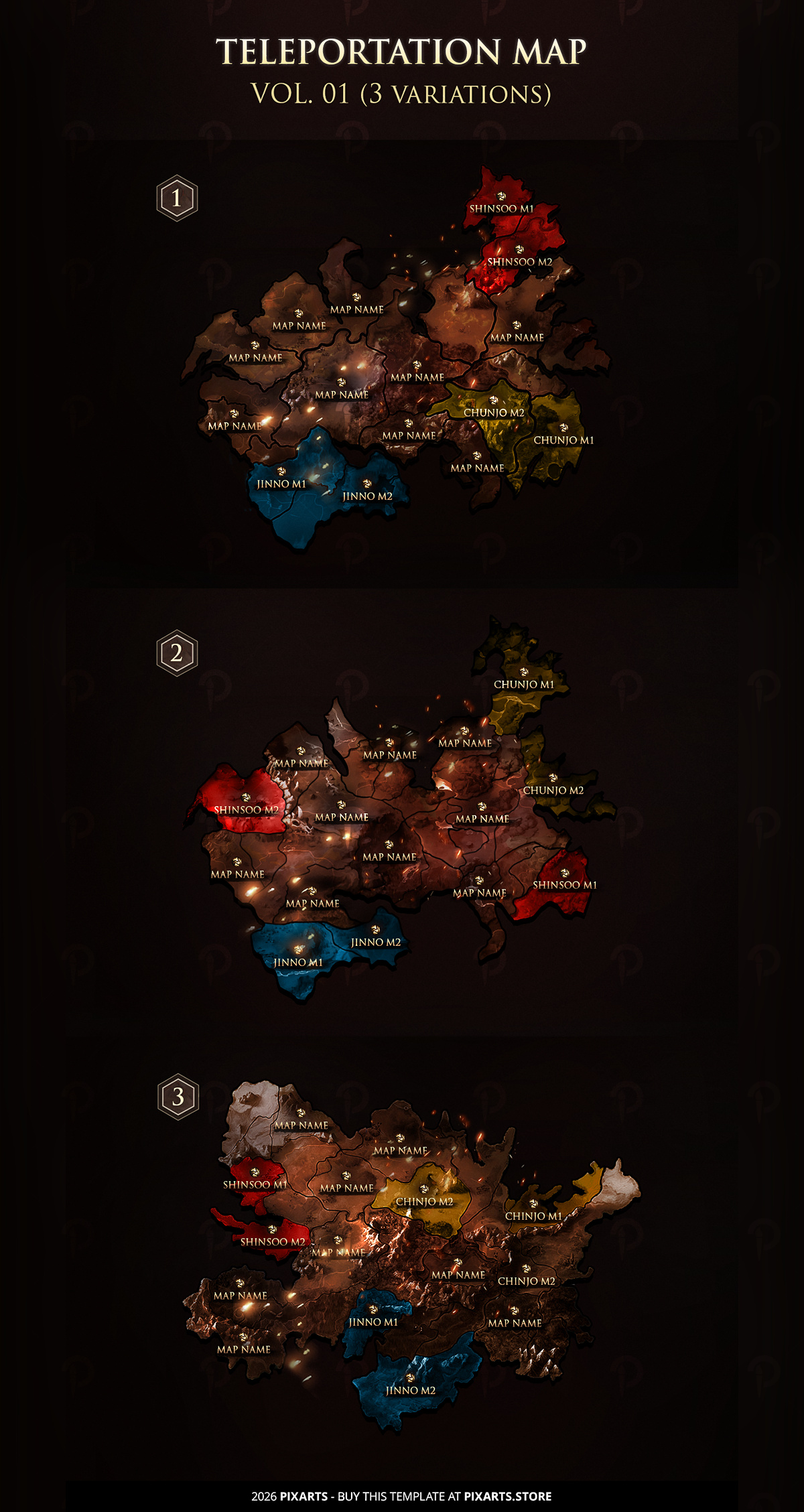 Teleportation Map Pack – Vol. 01 - Metin2 Editable PSD Template