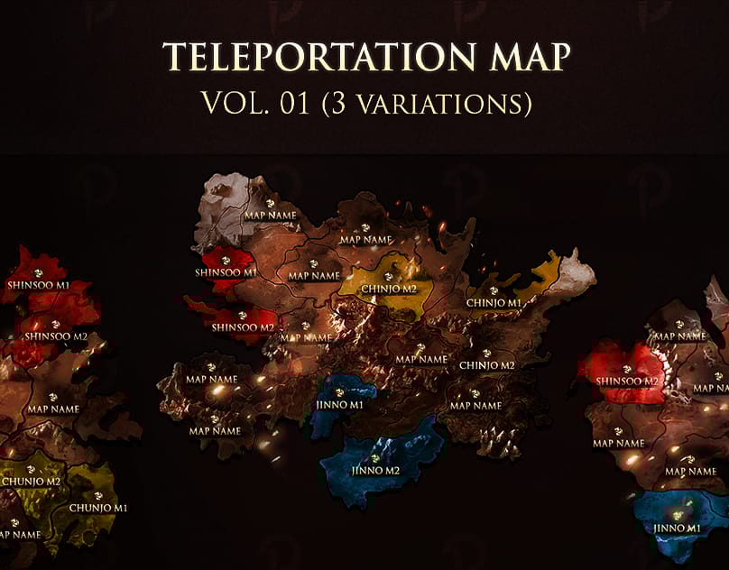 Teleportation Map Pack – Vol. 01 - Metin2 Editable PSD Template