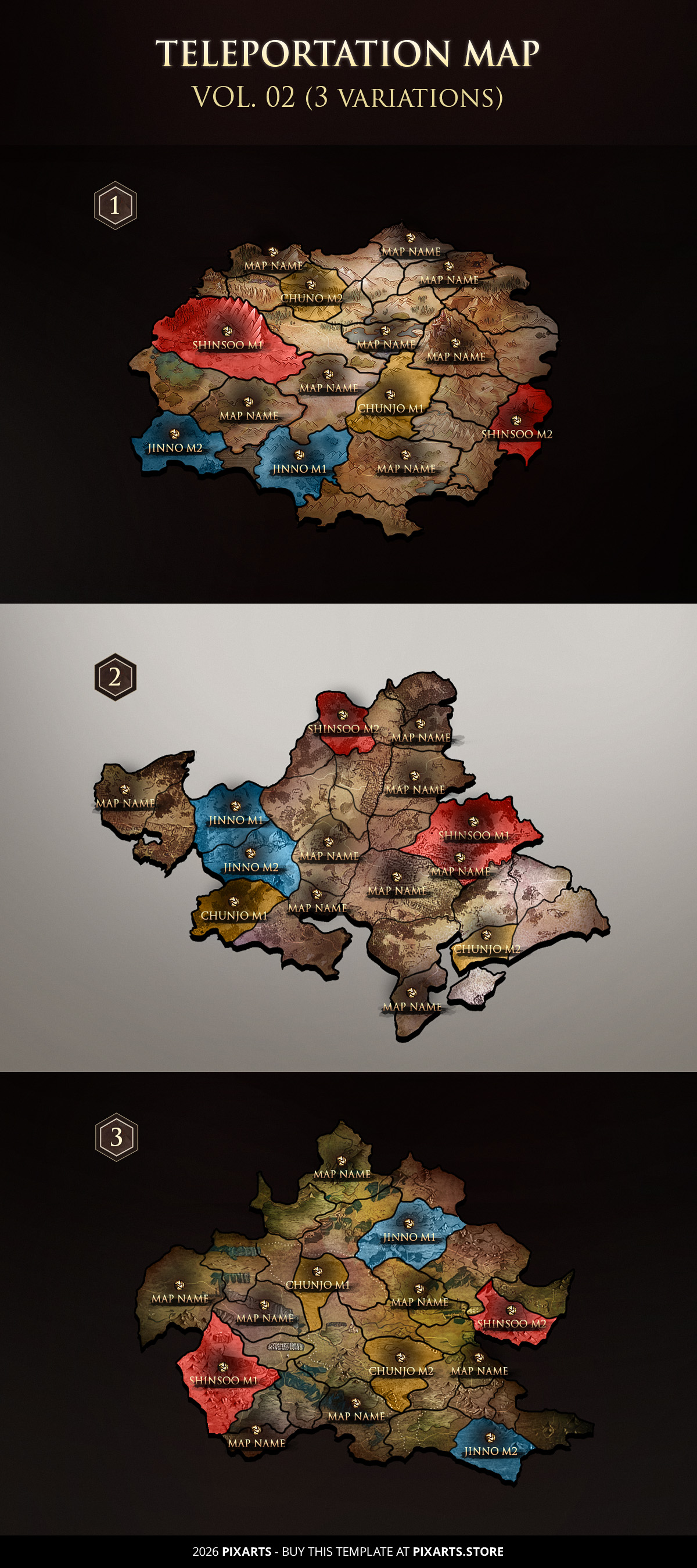 Teleportation Map Pack – Vol. 02 - Metin2 Editable PSD Template