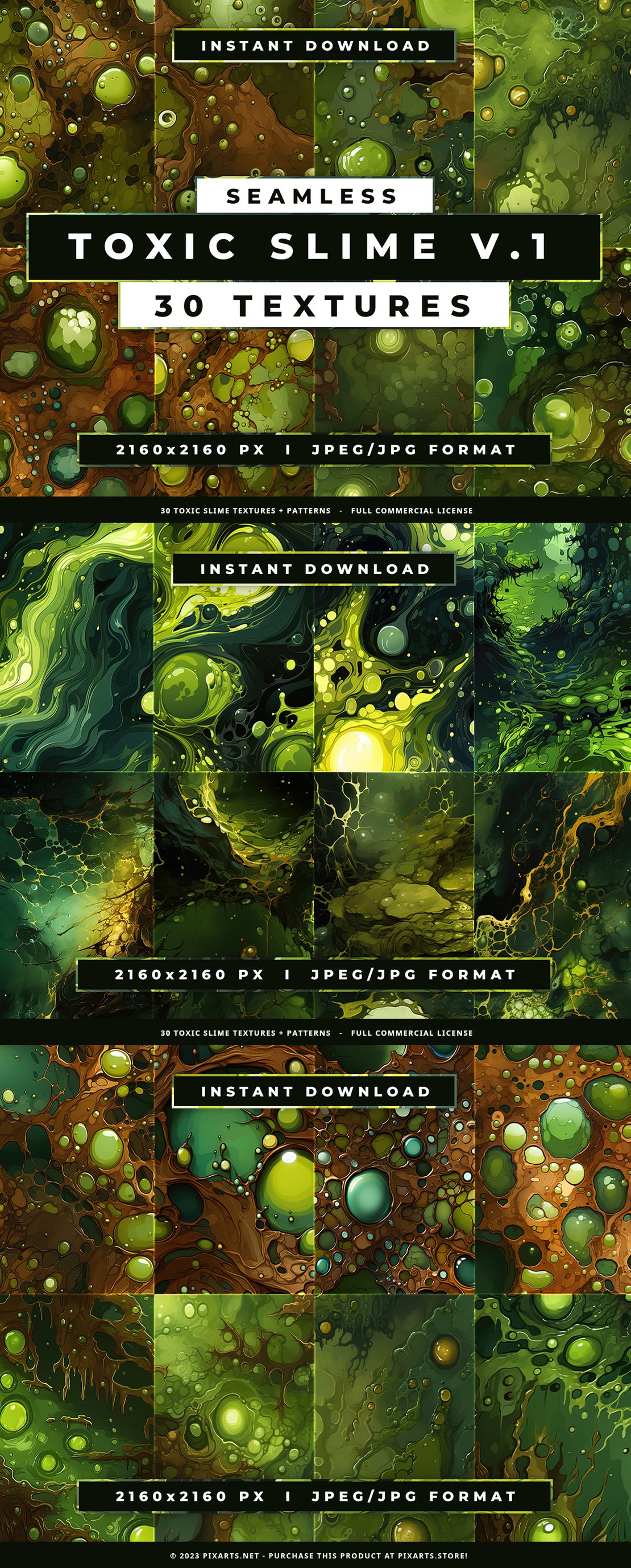 Slime Textures - Seamless Fantasy Green Patterns V.1