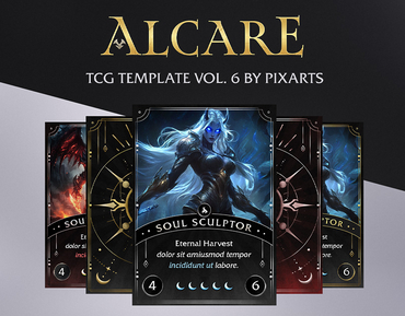 Trading Card Game (TCG/CCG) Alcare Fantasy Card Template - Vol.6
