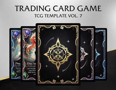 Trading Card Game (TCG/CCG) Template – Modern Anime Celestial Style Vol.7