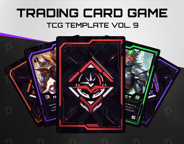 Trading Card Game (TCG/CCG) Futuristic Sci-Fi Card Template (4 Variations) – Vol.9