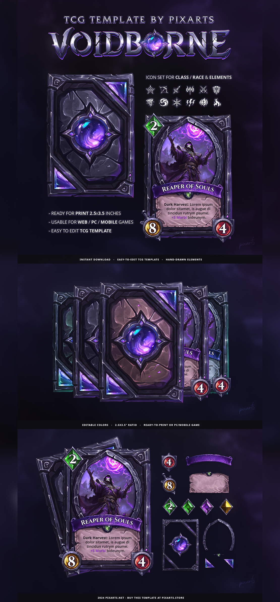 Trading Card Game (TCG / CCG) Template - Voidborne