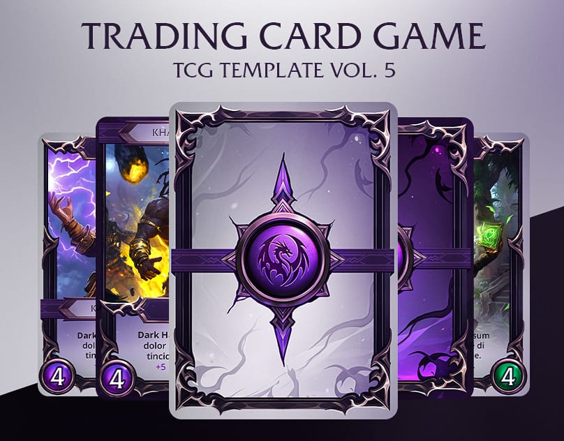 Trading Card Game (TCG) Template – Arcane Void Dragon Style Vol.5