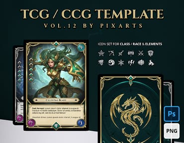 Trading Card Game (TCG) Template – Royal Dragon Fantasy Vol.12